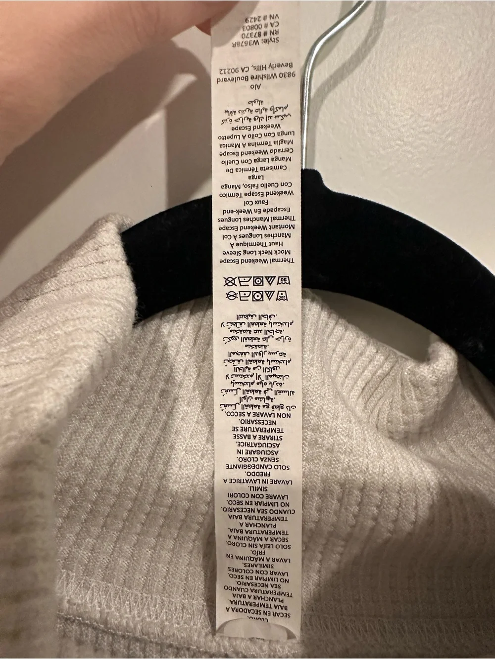 ALO Yoga Cream Waffle Knit Turtleneck Sweater